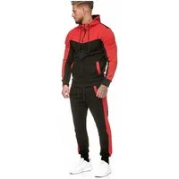 L.gonline Freizeitanzug Herren Trainingsanzug, Jogginganzug mit Kapuzenjacke 0986 (Kapuzenjacke mit Reißverschluss, Hose, 2-tlg), Fitness Freizeit Casual