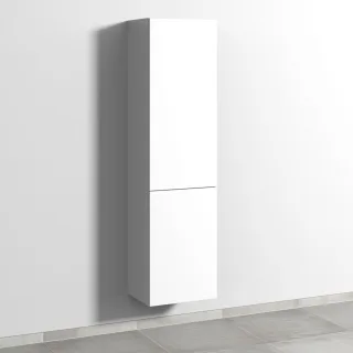 Sanipa 3way Stauraumschrank mit 1 Tür und 1 Wäschekorbklappe, Weiß-Soft SM18543