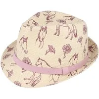MAXIMO Strohhut KIDS GIRL-Trilby Pferde,Blumen (1-St)