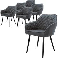 ML-DESIGN Polsterstuhl Esszimmerstühle mit Rücken- & Armlehne moderne Design Küchenstühle (6 St), Esstischstühle 6er Set Kunstlederbezug bis 120kg Wohnzimmerstuhl