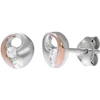 Vivance Paar Ohrstecker 925 Silber zweifarbig rose Zirkonia