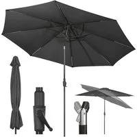 Sekey Sonnenschirm ∅ 220/270/350 cm Gartenschirm mit Kurbel Marktschirm Neigbar, LxB: 350x350 cm, Geeignet für 6-8 Personen, Kippbar, Abknickbar, Wasserabweisend