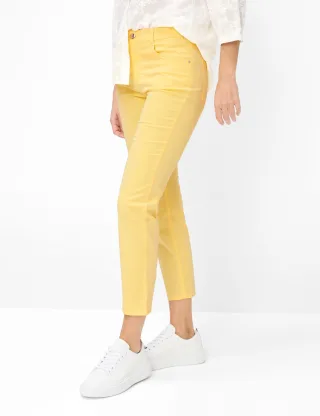 Brax Damen Five-Pocket-Hose Style MARY S BUTTERCUP, hellgelb, Gr. 48L
