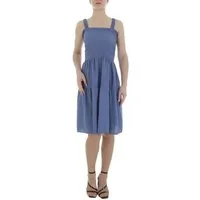 Ital-Design Sommerkleid Damen Freizeit (85941315) Volants Sommerkleid in Blau