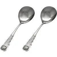 GRÄWE Vorlegebesteck GRÄWE Sahnelöffel 2er Set, Rosendekor
