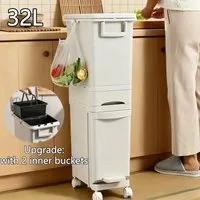 Bellaro Life Mülltrennsystem 3 Etagen Mülltrennsystem,32L Fassungsvermögen, 2Inneneimer mit Henkel