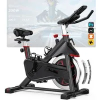 MERACH Heimtrainer Fahrrad für Zuhause mit APP & Magnetwiderstand (0-100% Magnetwiderstand, Bremssystem, Extrem laufruhig, 1-tlg., Zwift und Kinomap & Mobilgeräte-Halter), 136 max. Benutzergewicht, leise, Gefederter Sitz, Ergonomisch