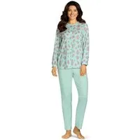 comtessa Schlafanzug Mellow Luxe (Set, 2 tlg., 2-teilig) Damen Pyjama lang Baumwolle Langarm geknöpft große Größen