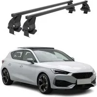 OMAC Dachträger Menabo Stahl Gepäckträger für Cupra Leon 2020-2025 Schwarz 2tlg (2-St), Wasserbeständig,Abnehmbar,Multifunktional,Leichtgewichtig