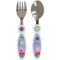 Peppa Pig Kinderbesteck Set 2-teilig – Löffel & Gabel mit Motivgriffen (2-tlg), 1 Personen