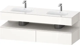 Duravit Qatego Einbauwaschtisch mit Konsolenwaschtischunterbau Weiß Hochglanz 1600x550x600 mm - QA47 QA4797084220010
