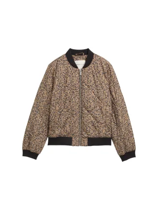 Denim Tom Tailor - Bomberjacke mit Steppung tonal leo print - Gr. - S