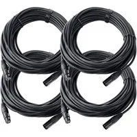 Pronomic XFXM-20 Mikrofonkabel XLR 20m Schwarz 4er Set Audio-Kabel, XLR, XLR (2000 cm), Stecker handgelötet, säure- und ölfest