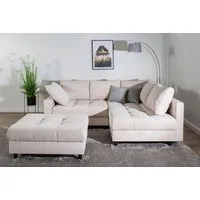 COLLECTION AB Ecksofa Toni L-Form, B: 215 cm, Set: Sofa & Hocker, 2 Zierkissen, Federkern