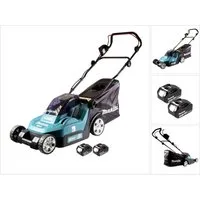Makita Akkurasenmäher DLM 432 F2 36 V (2x 18 V) 43 cm + 2x Akku 3,0 Ah - ohne Ladegerät