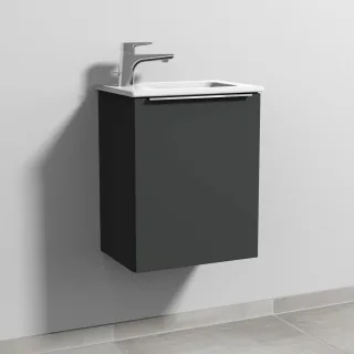 Sanipa 3way Waschtischunterbau zu Duravit ME by Starck Waschtisch mit 1 Tür, Graphit-Matt UP7211B