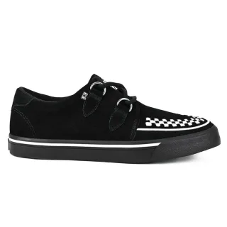 TUK Pointed Creeper Sneaker Schwarz-Weiß Wildleder Plateau-Schuhe - A9182