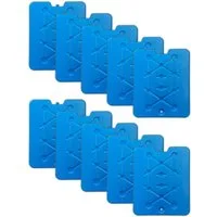 HAC24 Kühlakku 10er Set XXL Flache Kühlpads blau Kühlakkus Kühlbox, 25,5 x 32 x 1,3 cm, 800 g je Akku