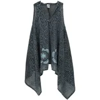 Guru-Shop Longbluse Boho Kaftan Mantel, langer offener Poncho,..