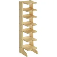 ERST-HOLZ Schuhregal Schuhregal Schuhständer Kiefer Massiv für 7 Paar Schuhe