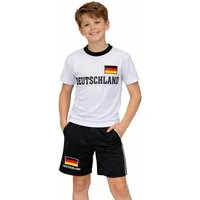 Hessis Fußballtrikot Fan Set Deutschland Germany 2026 – js882 (Set, 2-tlg., T-Shirt + Shorts) für Kinder, Deutschland
