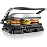 Aigostar Paninigrill Kontaktgrill XXL, Sandwichmaker und Panini Grill, Temperaturkontrolle, 2000,00 W, Antihaftbeschichtung, 180° klappbar, Fettauffangschale, 190–230 °C