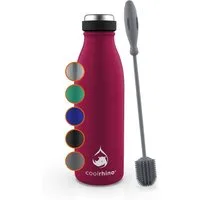 coolrhino Isolierflasche rhinoTherm2 Edelstahl Trinkflasche 500 ml / 1 liter, Thermosflasche BPA frei mit Reinigungsbürste, Spülmaschinenfest