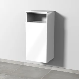 Sanipa 3way Mittelschrank mit 1 Tür und 1 offenem Fach, Weiß-Glanz, SF13478 SF13478