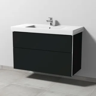 Sanipa 3way Waschtischunterbau zu Villeroy & Boch Subway 2.0 Waschtisch mit 2 Auszügen, Vulkan-Matt BP6151V