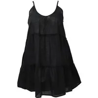 Guru-Shop Midikleid Boho Minikleid, natürliches Stufenkleid,.. alternative Bekleidung