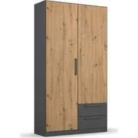 rauch Drehtürenschrank StyleUp Typ Dark & Wood mit trendigen farblich abgesetzten Griffen