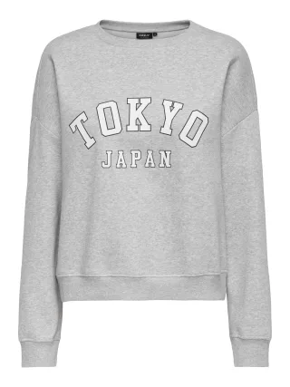 ONLY - ONLSWEAT LIFE L/S CREW O.SIZE STATE NOOS Light Grey Melange - Gr. - L