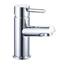 HOME DELUXE Waschtischarmatur FLOWY - 15 x 5,2 x 11 cm (inkl. Armatur & Flexschlauch) Waschbeckenarmatur in Chrome, Badarmatur, Wasserhahn