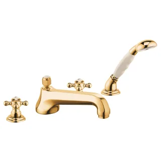 KLUDI 1926 Wannenfüll- und Brause-Armatur versenkbar Handbrause Auslauf, 220 mm vergoldet v 515254520