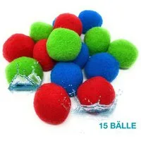 TOBJA Lernspielzeug Splash Bälle Wasserbomben 15er Set, Wiederverwendbare Wasserballons Spiel Wasserspaß