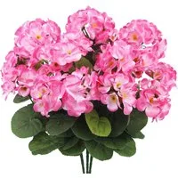 Kunstblumenstrauß 3 Kunstblumenstrauß Geranien, UV-beständige Kunstblumen, Minicloss, geeignet für Garten, Weihnachten und Heimdekoration.