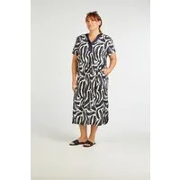 Mona Lisa Sommerkleid Größe Größen Midnight Blue Viskose mit Satin