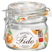 Bormioli Rocco Vorratsglas Fido, Glas, (Set, 6-tlg., 6 Stück, 0,5l Fassungsvermögen), luftdicht verschließbar, mit Bügelverschluß