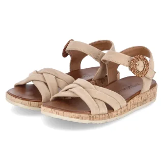 Tamaris Sandalen - Gr. 38 - Beige - Rauleder