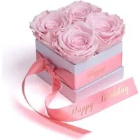 Kunstblume Infinity Rosen Rosenbox Happy Birthday Geburtstag Geschenk für Frauen Rose, ROSEMARIE SCHULZ Heidelberg, Höhe 8.5 cm, echte Rosen lang haltbar, Made in Germany
