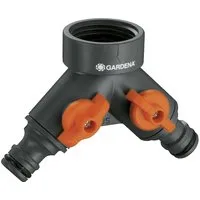 GARDENA Schlauchhalterung Gardena 2-Wege-Ventil für 1/2 Wasserhahn mit 3/4