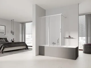 Kermi Gleittür LIGA H2L 1000x1500 BV: 975-1000, silber mattglanz ESG klar LIH2L100151AK