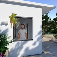 Windhager Insektenschutz-Fensterrahmen magnetisch mit Pollenschutz, Fliegengitter Fenster ohne bohren, (1-St), Insektenschutzgitter Magnet 100 x 120cm, erhältlich in anthrazit, weiß