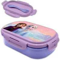 Disney Lunchbox Disney Die Eiskönigin Anna Elsa 2 tlg Kinder Set Brotdose plus Göffel, Kunststoff, (2-tlg), Lilla oder Hellblau