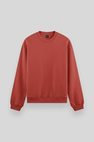 Herren Unifarben Rundhals-Sweatshirt