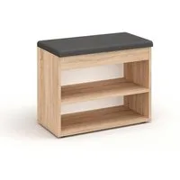 KOMTO Schuhregal Schuhablage Schuhregal Schuhständer Sitzbank Schuhbank, Sofia Weiß 60 x 48 x 32 cm