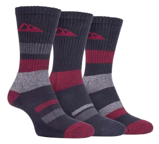 Storm Bloc - 3 Pack Herren gepolsterte Sohle Anti Blister leichte atmungsaktive Baumwolle Wandern Wandern Socken für den Sommer