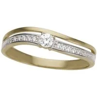 Firetti Goldring Schmuck Geschenk Gold 333 bicolor, mehrreihige Optik, mit Zirkonia (synth)