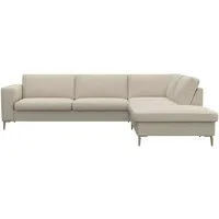 FLEXLUX Ecksofa Fiore, Sitzaufbau mit hochwertigem Kaltschaum für mehr Sitzkomfort, breite Armlehnen, L-Form, Füße Alu/Eiche