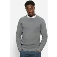 OLYMP Rundhalspullover Waffle Structure Rundhals, casual, unifarben, regular fit